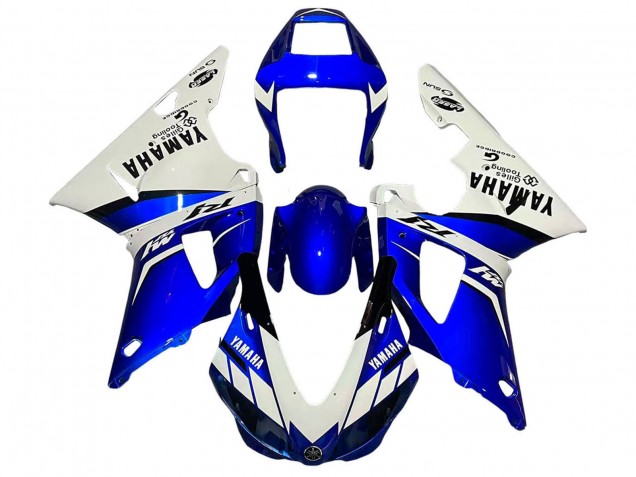 1998-1999 White Blue Black Yamaha YZF 1000 R1 Motorcycle Fairings