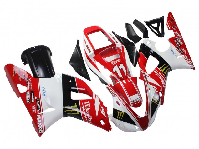 1998-1999 Red White Black Yellow Monster Milwaukee MAXXIS 11 Yamaha YZF 1000 R1 Motorcycle Fairings