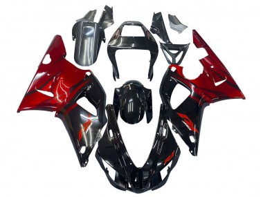 1998-1999 Glossy Black Red Yamaha YZF 1000 R1 Motorcycle Fairings