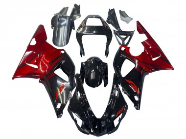 1998-1999 Glossy Black Red Yamaha YZF 1000 R1 Motorcycle Fairings