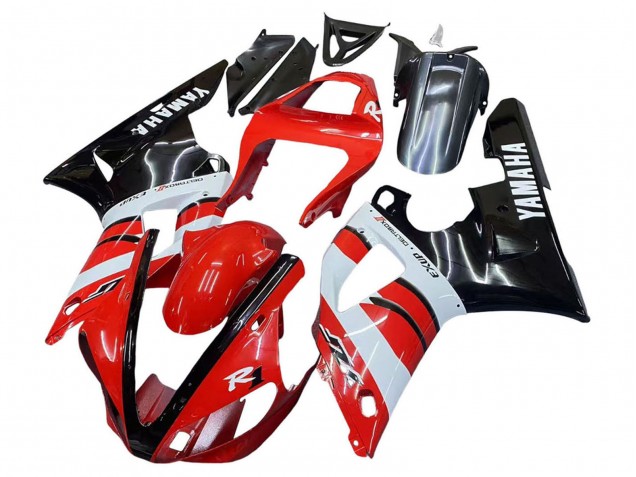 2000-2001 Red White Glossy Black Yamaha YZF 1000 R1 Motorcycle Fairings