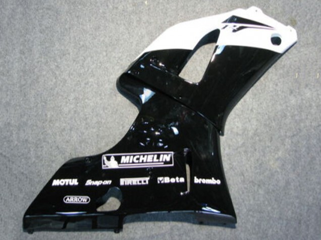 2000-2001 Glossy Black White Michelin Yamaha YZF 1000 R1 Motorcycle Fairings