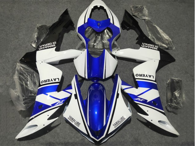 2002-2003 White Blue Matte Black Yamalube Yamaha YZF 1000 R1 Motorcycle Fairings