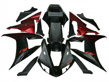 2002-2003 Red Black Flame Yamaha YZF 1000 R1 Motorcycle Fairings