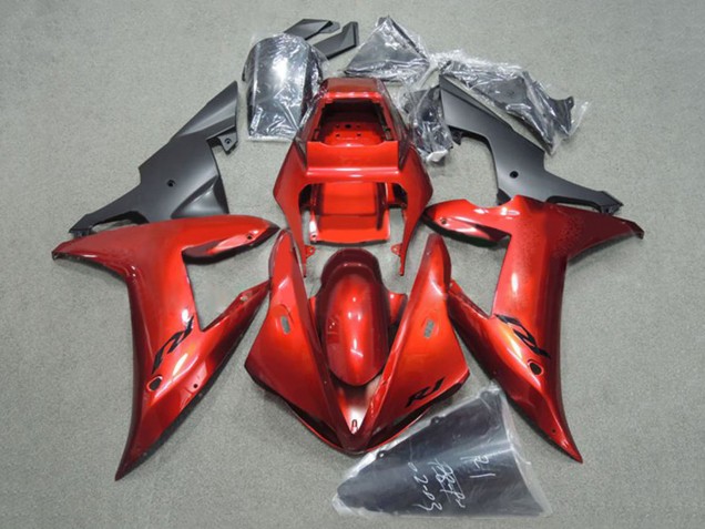 2002-2003 Red Matte Black Yamaha YZF 1000 R1 Motorcycle Fairing