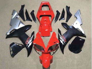 2002-2003 RedSilver Matte Black Yamaha YZF 1000 R1 Motorcycle Fairings