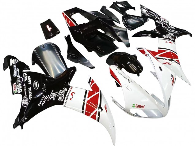 2002-2003 White Red Black Castrol Yamaha YZF 1000 R1 Motorcycle Fairings