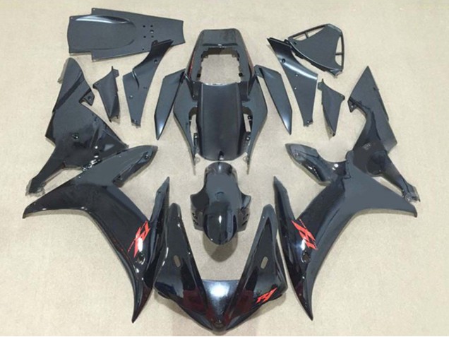 2002-2003 Glossy Black Red Yamaha YZF 1000 R1 Motorcycle Fairings
