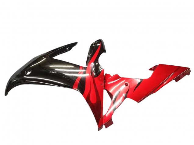 2002-2003 Glossy Black Red Flame Yamaha YZF 1000 R1 Motorcycle Fairings
