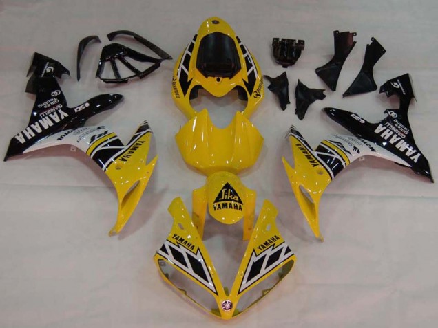 2004-2006 Yellow White Glossy Black Yamaha YZF 1000 R1 Motorcycle Fairings