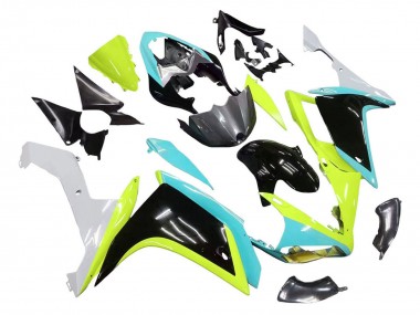 2007-2008 Light Blue Lime Green Black Yamaha YZF 1000 R1 Motorcycle Fairings