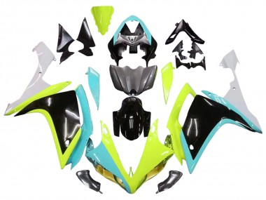 2007-2008 Light Blue Lime Green Black Yamaha YZF 1000 R1 Motorcycle Fairings