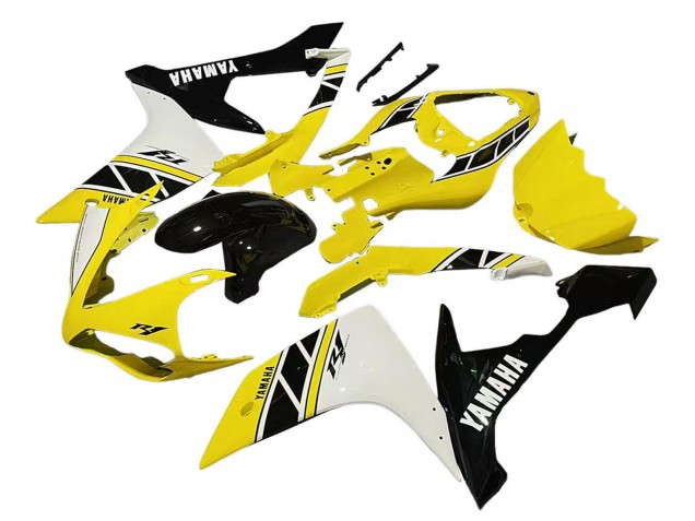 2007-2008 Yellow White Black Yamaha YZF 1000 R1 Motorcycle Fairing