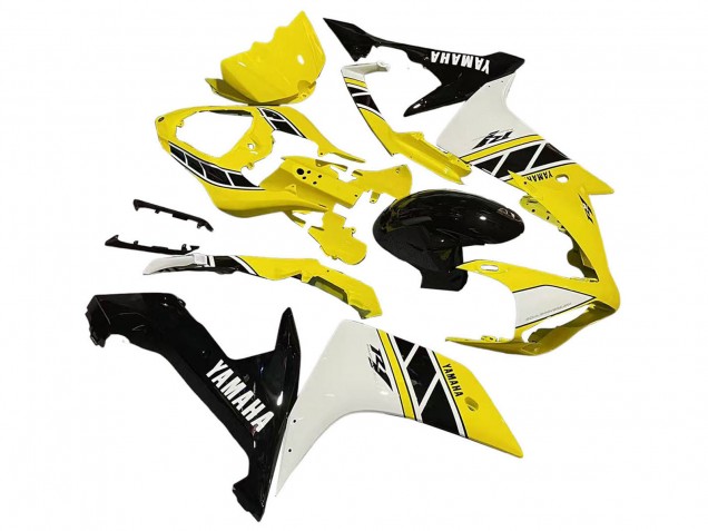 2007-2008 Yellow White Black Yamaha YZF 1000 R1 Motorcycle Fairing
