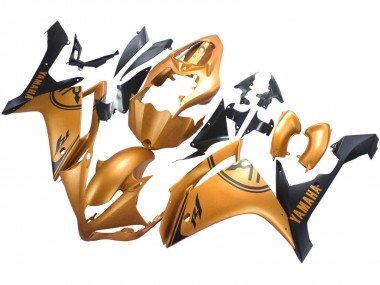 2007-2008 Gold Black Yamaha YZF 1000 R1 Motorcycle Fairings