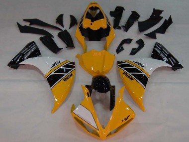 2007-2008 Yellow White Black Yamaha YZF 1000 R1 Motorcycle Fairings