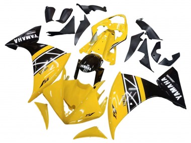 2009-2011 Yellow White Black Stripe Yamaha YZF 1000 R1 Motorcycle Fairing Kits