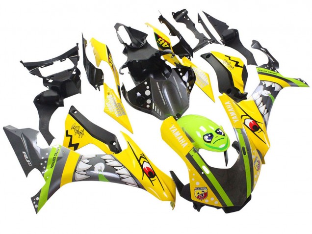 2015-2019 Yellow Green Shark Yamaha YZF 1000 R1 Motorcycle Fairings