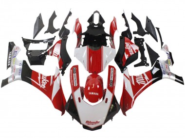 2015-2019 White Red Black Milwaukee Yamaha YZF 1000 R1 Motorcycle Fairing