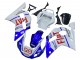1998-2002 White Blue Red Fiat 99 Yamaha YZF 600 R6 Motorcycle Fairings