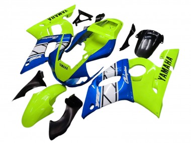 1998-2002 Neon Green Blue White Champions Yamaha YZF 600 R6 Motorcycle Fairings