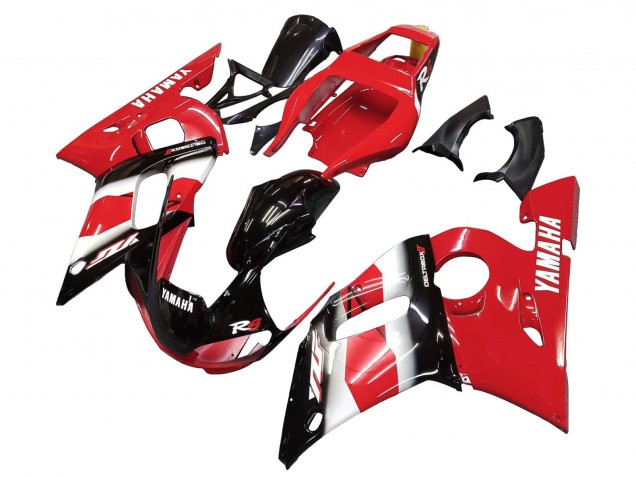 1998-2002 Red White Glossy Black Yamaha YZF 600 R6 Motorcycle Fairing