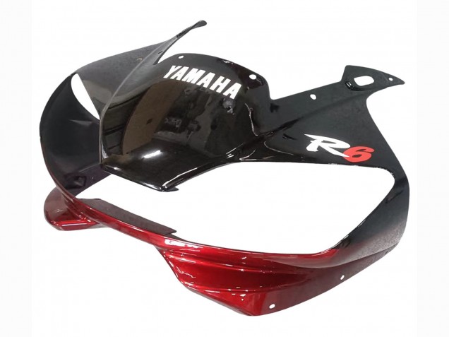 1998-2002 Red White Glossy Black Yamaha YZF 600 R6 Motorcycle Fairings