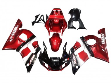 1998-2002 Red White Glossy Black Yamaha YZF 600 R6 Motorcycle Fairings