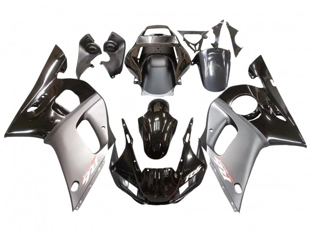 1998-2002 Silver Glossy Black Yamaha YZF 600 R6 Motorcycle Fairings