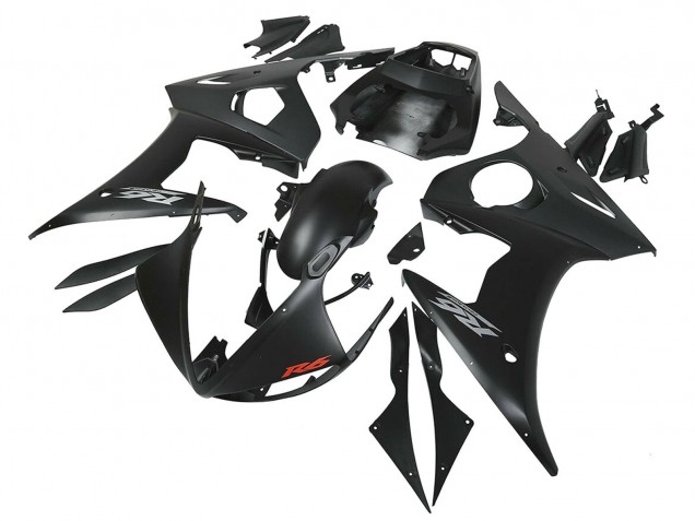 2003-2004 Matte Black Yamaha YZF R6 Motorcycle Fairings