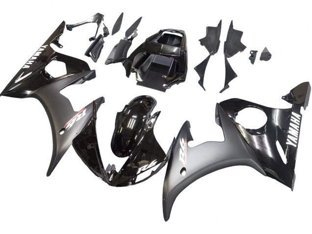 2006-2009 Glossy Black Matte Black White Decals Yamaha YZF R6S Motorcycle Fairings