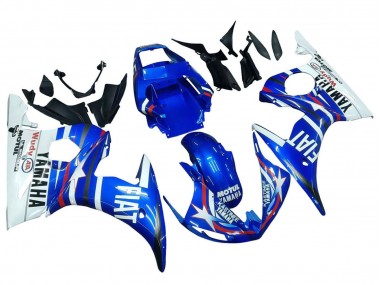 2003-2004 White Blue Fiat Motul Kastinee Yamaha YZF R6 Motorcycle Fairings