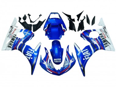 2003-2004 White Blue Fiat Motul Kastinee Yamaha YZF R6 Motorcycle Fairings