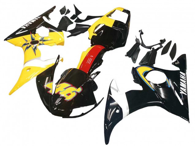 2003-2004 Yellow Red Glossy Black 46 Yamaha YZF R6 Motorcycle Fairings