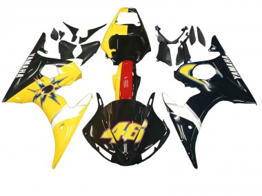 2003-2004 Yellow Red Glossy Black 46 Yamaha YZF R6 Motorcycle Fairings