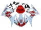 2003-2004 White Red Lucky Strike Motul Yamaha YZF R6 Motorcycle Fairings