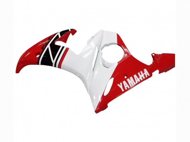 2003-2004 White Red Glossy Black Yamaha YZF R6 Motorcycle Fairing