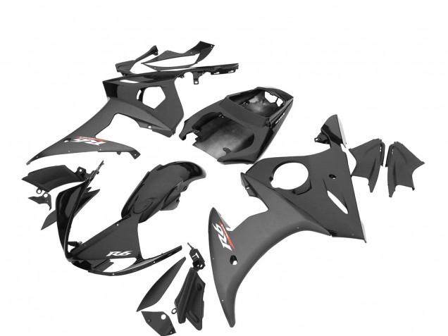 2006-2009 Glossy Black Matte Black Yamaha YZF R6S Motorcycle Fairings