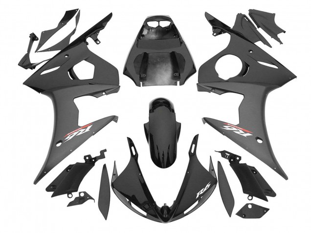 2006-2009 Glossy Black Matte Black Yamaha YZF R6S Motorcycle Fairings