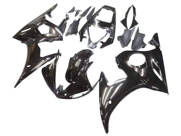 2003-2004 Glossy Black Yamaha YZF R6 Motorcycle Fairings