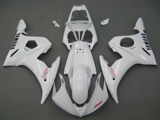 2006-2009 White Yamaha YZF R6S Motorcycle Fairings