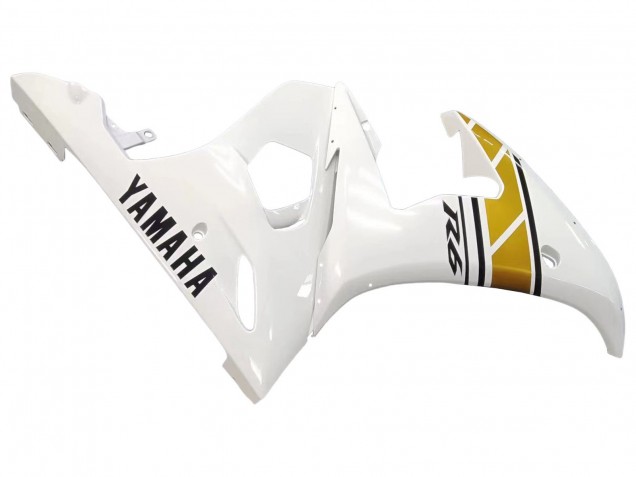 2003-2004 White Gold Yamaha YZF R6 Motorcycle Fairings