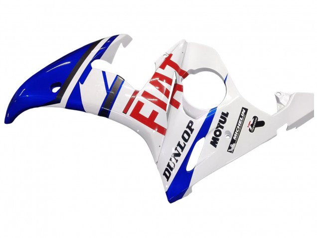 2005 White Blue Dunlop Fiat Motul Yamaha YZF 600 R6 Motorcycle Fairings