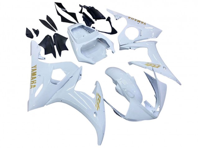 2005 White Gold Yamaha YZF 600 R6 Motorcycle Fairings