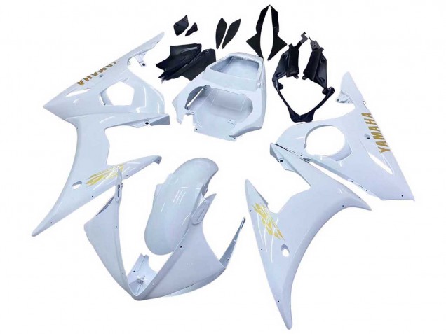 2005 White Gold Yamaha YZF 600 R6 Motorcycle Fairings