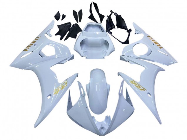 2005 White Gold Yamaha YZF 600 R6 Motorcycle Fairings