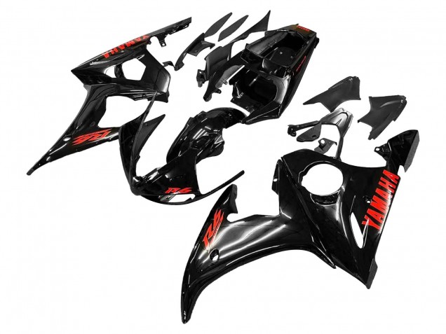 2005 Black Red Yamaha YZF 600 R6 Motorcycle Fairings
