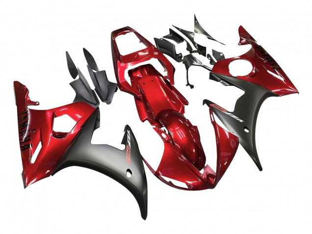 2005 Red Matte Black Yamaha YZF 600 R6 Motorcycle Fairing