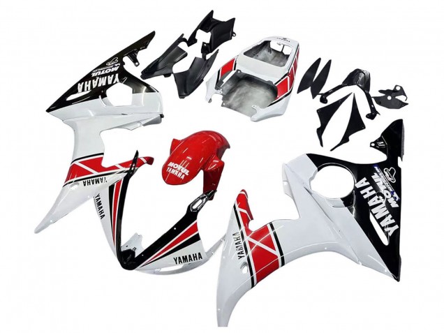 2005 White Black Red Motul Yamaha YZF 600 R6 Motorcycle Fairings