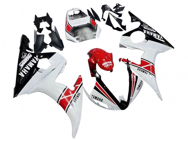 2005 White Black Red Motul Yamaha YZF 600 R6 Motorcycle Fairings